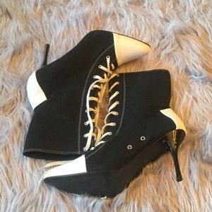 Black and white booties